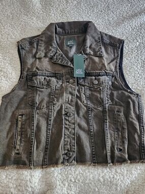 Wild Fable Washed Black Denim Vest